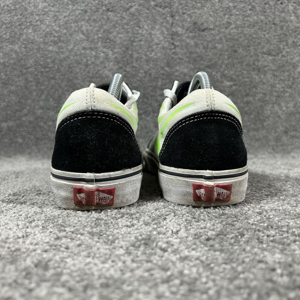 Vans Old Skool Flames Mens Size 9.5 Black White Green Athletic Skate Shoes Used - Picture 7 of 12